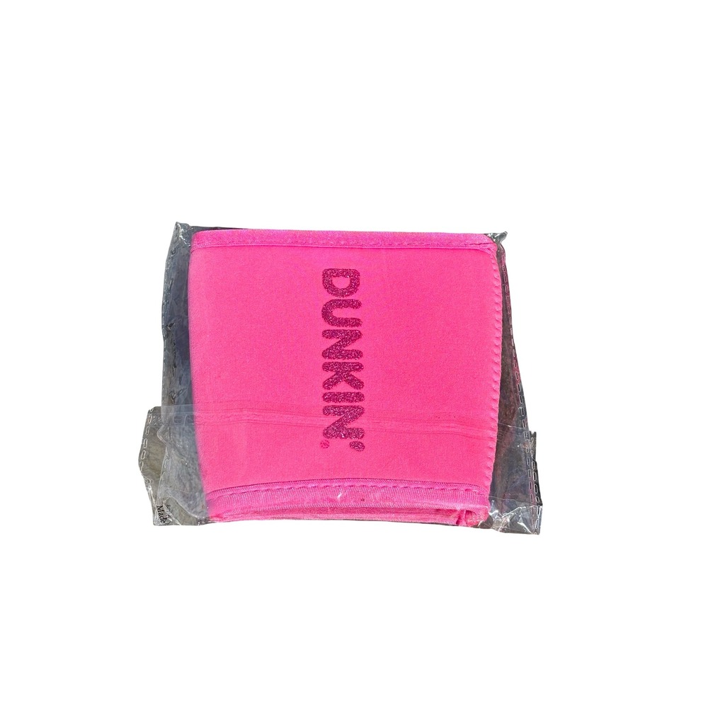 Dunkin x Kylie Pink Glitter Neoprene Reusable Coffee Cup Sleeve Cozy One Size